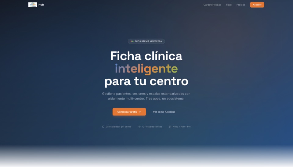 Kinesfera Hub — Ficha clínica electrónica universal y backbone del ecosistema
