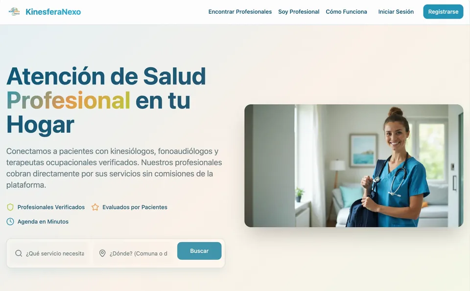 Kinesfera Nexo — Plataforma de conexión paciente-rehabilitador a domicilio